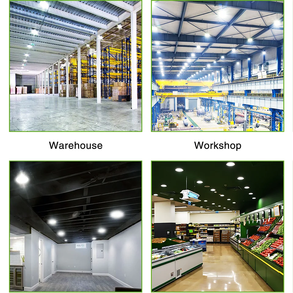 Super Bright High Bay 150W/200W/300W/400W AC85-265V LED Industrial Lighting Market Warehouse Garage Gym Factory Workshop Lamp