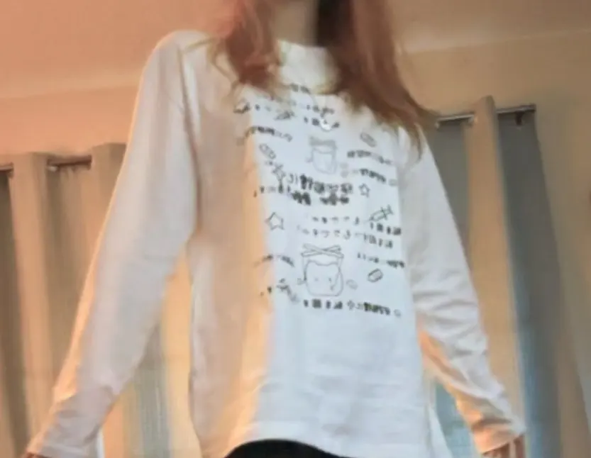 White Oversize Neko T-Shirt - Cutecore Aesthetic photo review