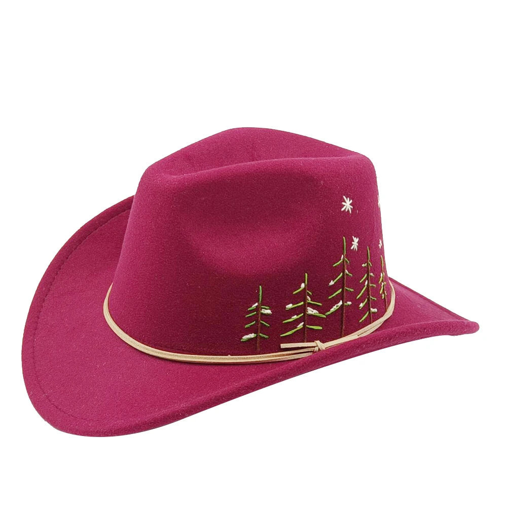 Cowboy Hats for Men Hand Embroidered Western Cowboy Hat Accessories Decoration Classic Wide Brim Jazz Women's Felt Hat cowboy hats
