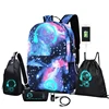 Student School Backpack Luminous USB Charge School Bags For Teenager Boys Girls Anti-Theft Children's Schoolbags Laptop Backpack 4