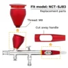 NCT-SJ83 Dual Action Airbrush 2cc 9cc 20cc 40cc Black Red Cups & Handles Replacement Parts Accessories NEOECO 2