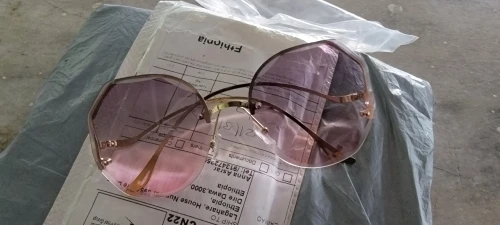 Irregular Round Sunglasses - Rimless Gradient Metal Women's Shades photo review