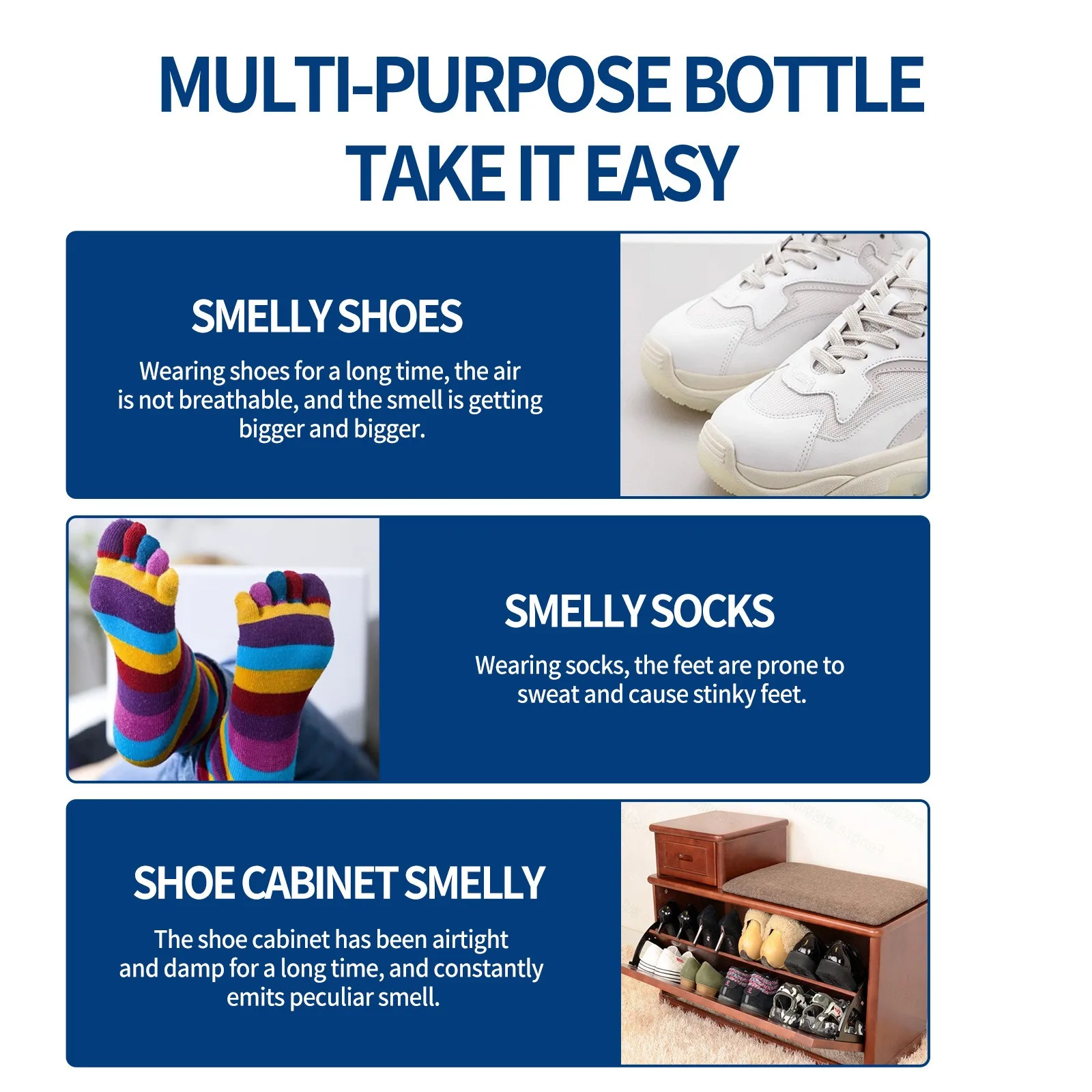 Shoe Odor Removal Spray 60ml Antibacterial for Shoe Foot Odor Shoes Stink Freshener Socks Odor Remover