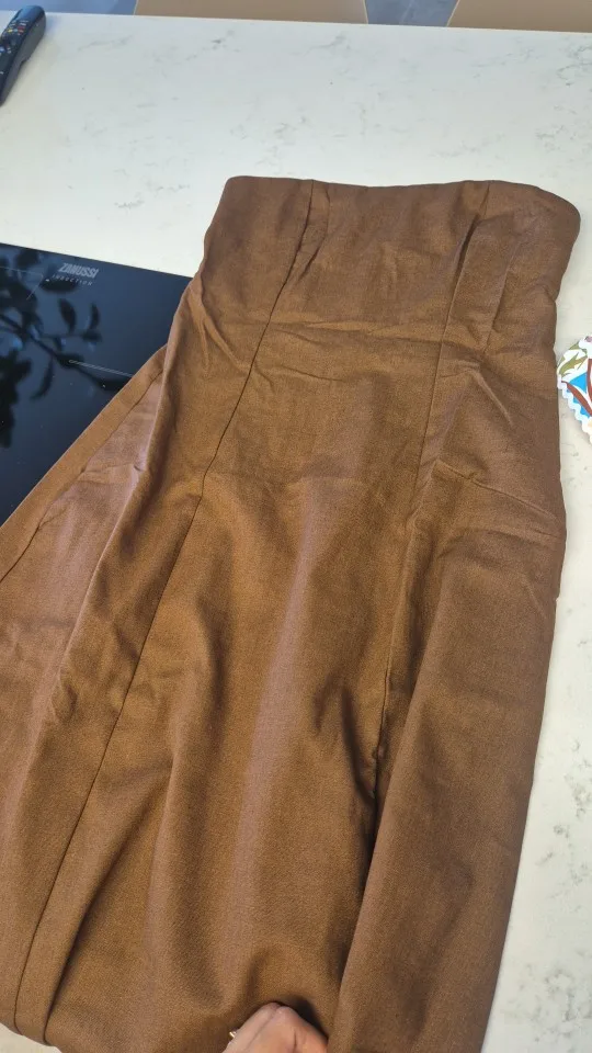 Khaki Cotton-Linen A-Line Dress for Effortless Summer Style photo review