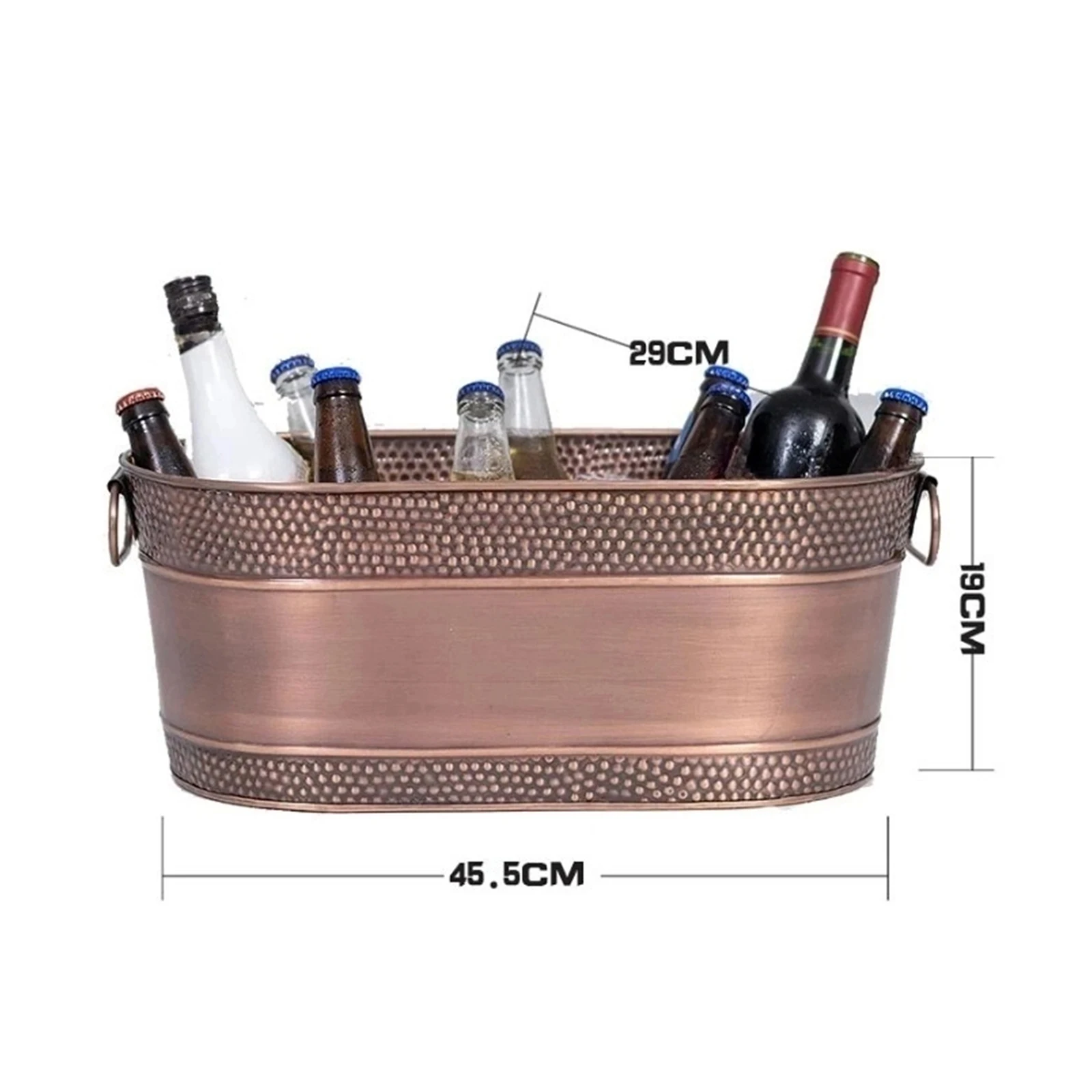 Drink Bucket Metal Ice Bucket Practical for Parties Beer Tub Galvanized Oval Beverage Tub for Party BBQ Hotel Night Supplies