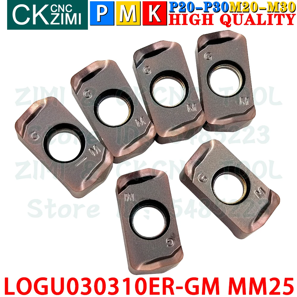 

LOGU030310ER-GM MM25 LOGU 030310 ER GM Carbide Inserts Fast Feed Milling Inserts Tools CNC Mechanical Metal Lathe Milling Tools