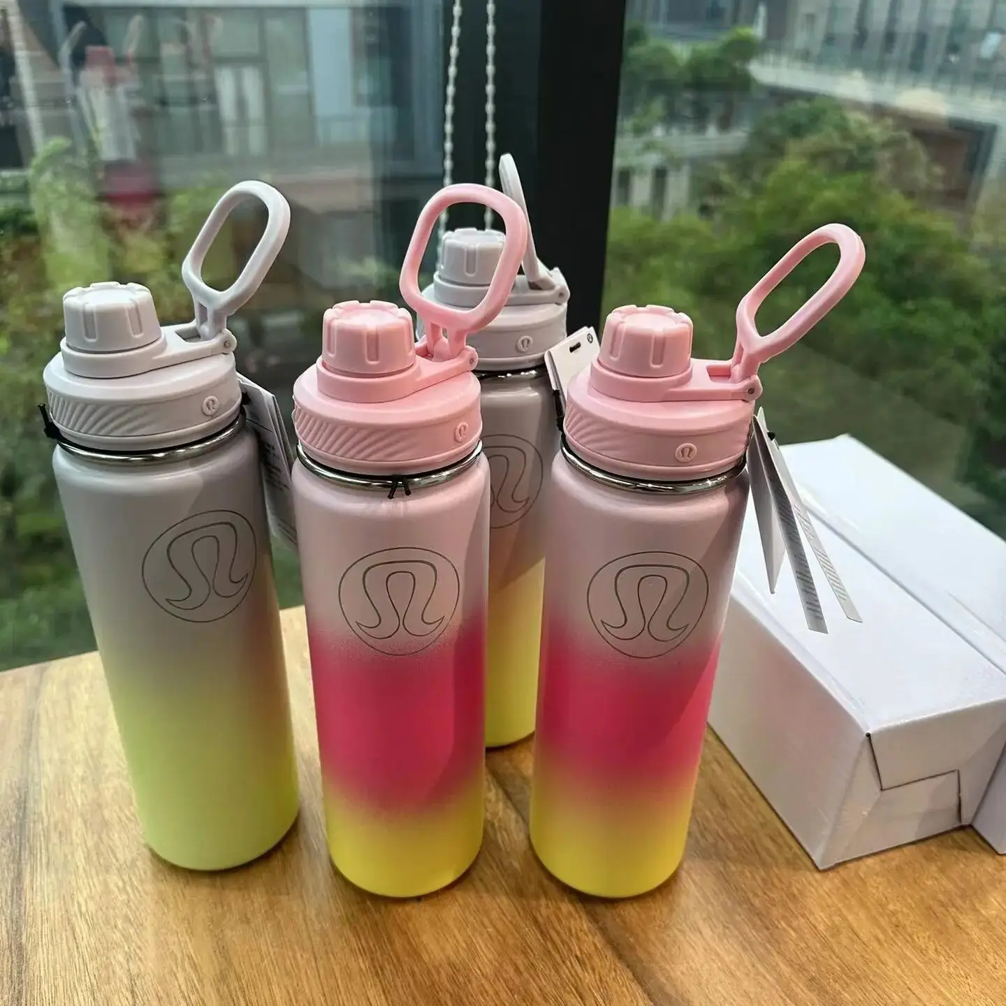 Lulu Water Bottle thermos Sport Gym Vacuum Mug Portable Leakproof