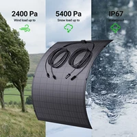 Panneau solaire flexible LIONSHEE (lot de 4), 4 × 240 W, puissance totale 960 W, module photovoltaïque monocristallin à 17,55 %, flexible jusqu'à 120°, indice de protection IP67, ultra-léger, idéal pour balcon, camping 3