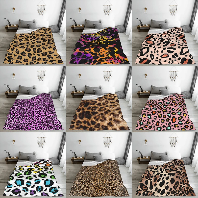 

Colorful Leopard Print Seamless Pattern Bed Blanket Flannel Blanket Flannel Blanket Air conditioning blanket