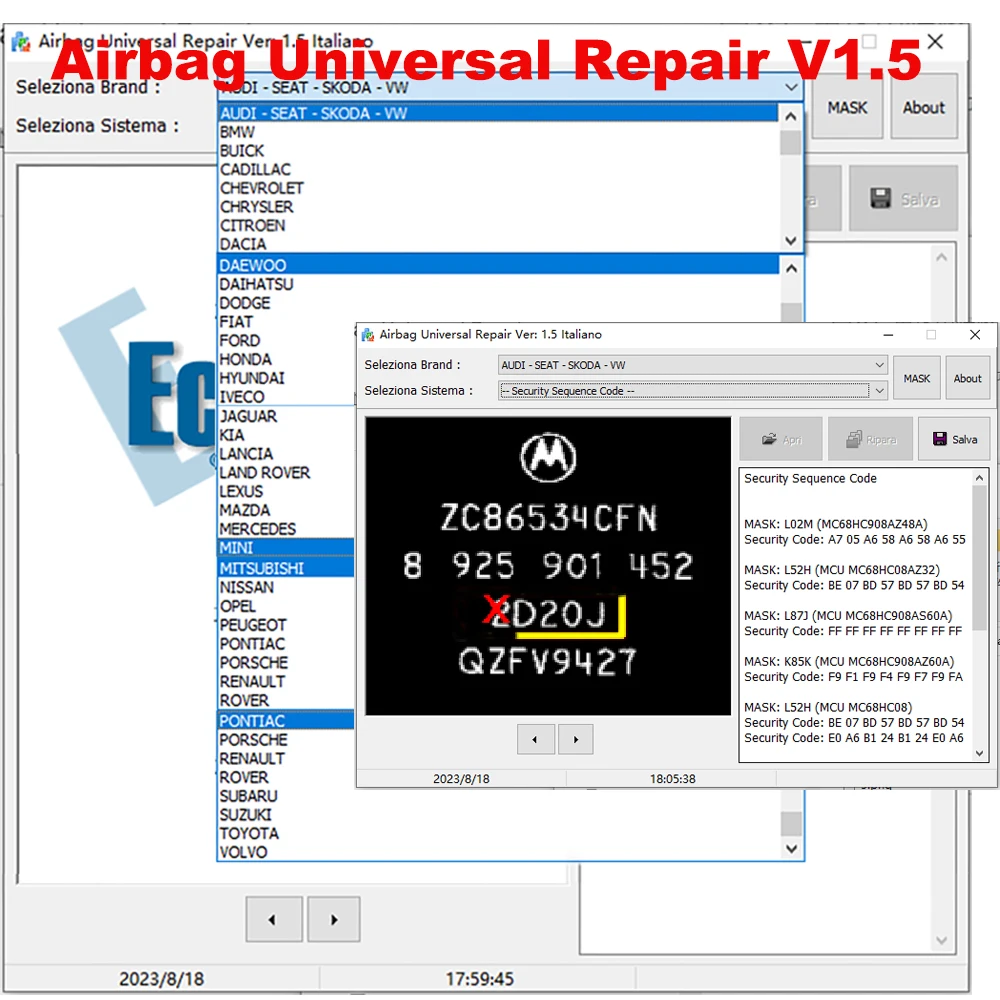 

Airbag Reset Tool Airbag Universal Repair V1.5 ECU Programmer for BMW for Vag ECU Chip Tuning File Car Diagnostic Software