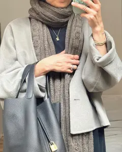 Женское Укороченное пальто, Элегантное однобортное пальто серого цвета ...
