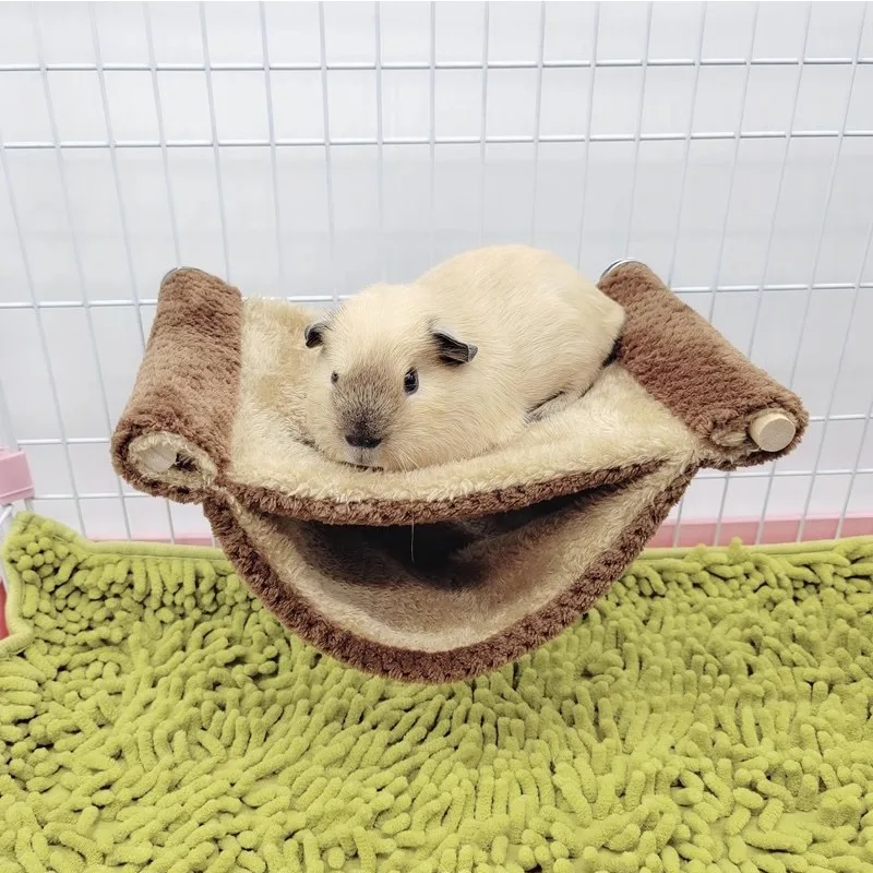 Pet Hammock Hamster hammock sugar glider chipmunk cute lop-eared rabbit short plush warm hanging small hammock small pet supplies