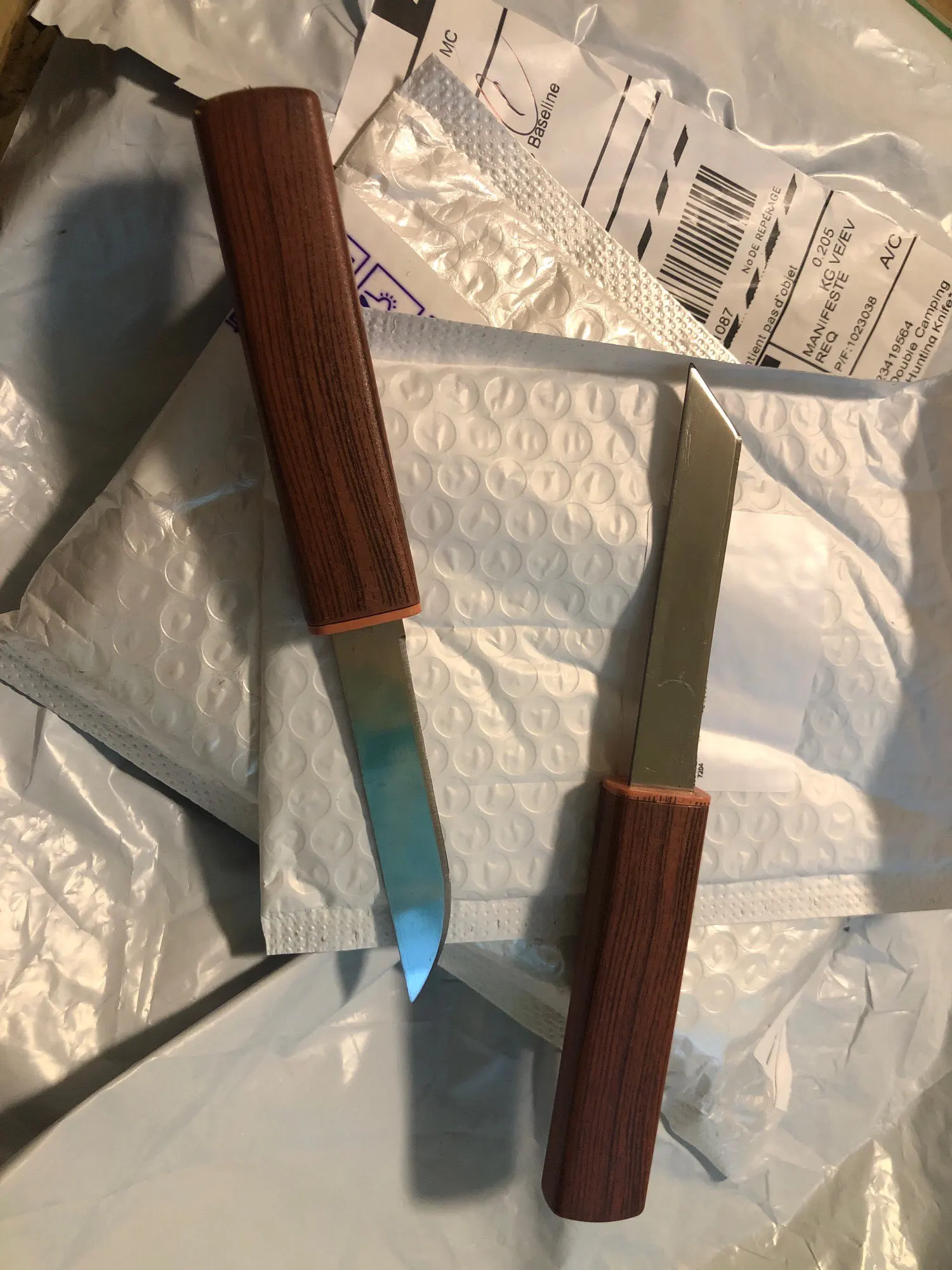 Duplo acampamento lâmina fixa faca de caça aço ao ar livre militar tático facas bolso para caça e pesca presente masculino photo review