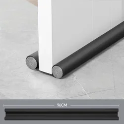 Universal Door Bottom Seal Strip - Soundproof Insulation and Draft Blocker, 96cm/37.79in (Black)