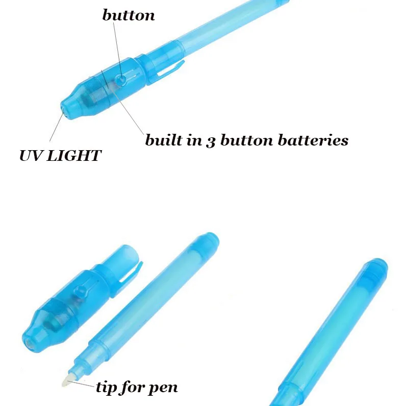 Large Invisible Ink Pen with UV Light Party Favors for Kids Magic for Students Prompt Delivery by DHL Express