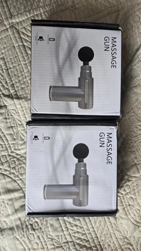massage gun with 4 interchangeable massage heads for relaxing back and whole body massage tools, plantar fasciitis and arch pain relief, foot and leg muscle relaxation photo review