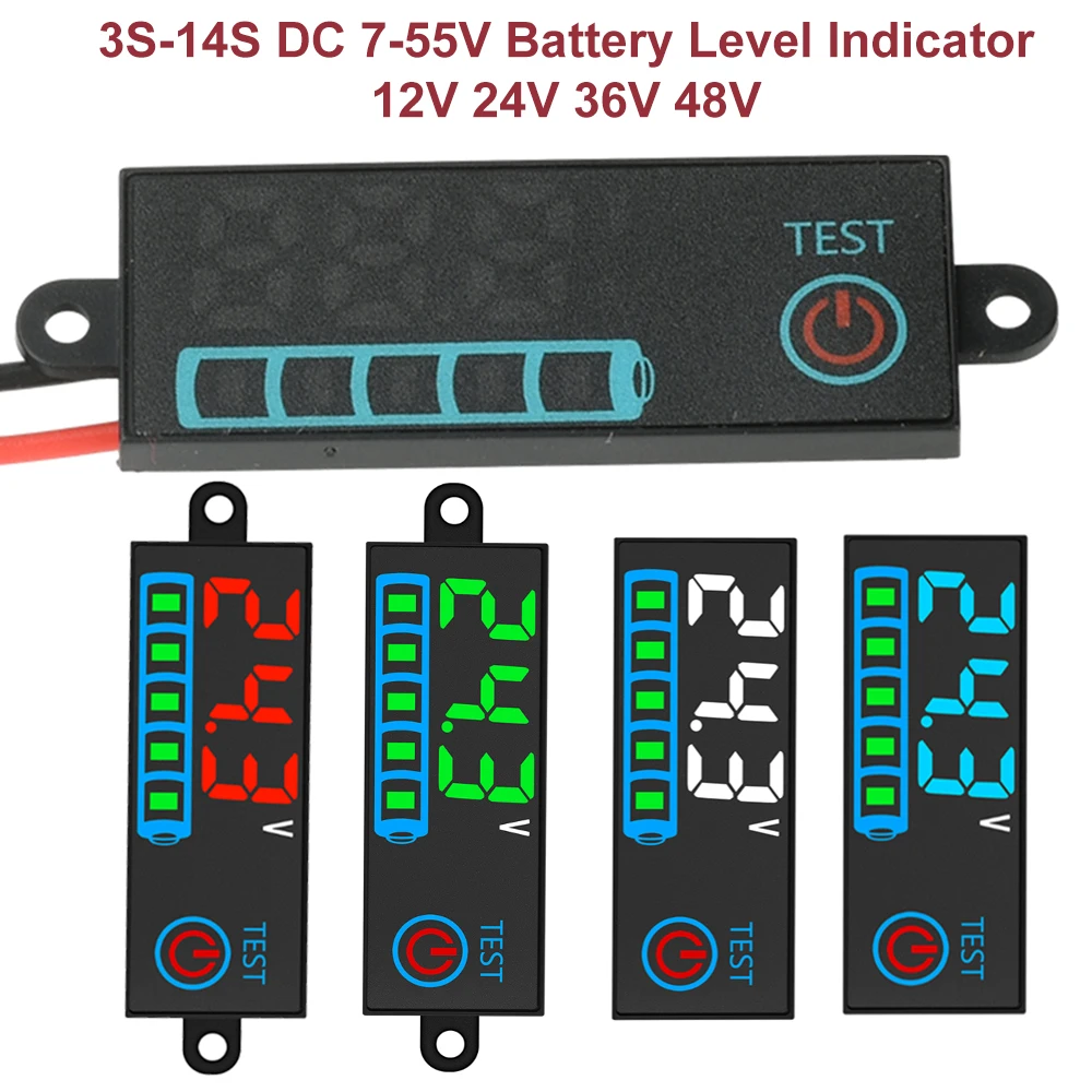 DC7-55V 리튬 배터리 레벨 표시기 3S-14S LED 디지털 배터리 테스터 볼..