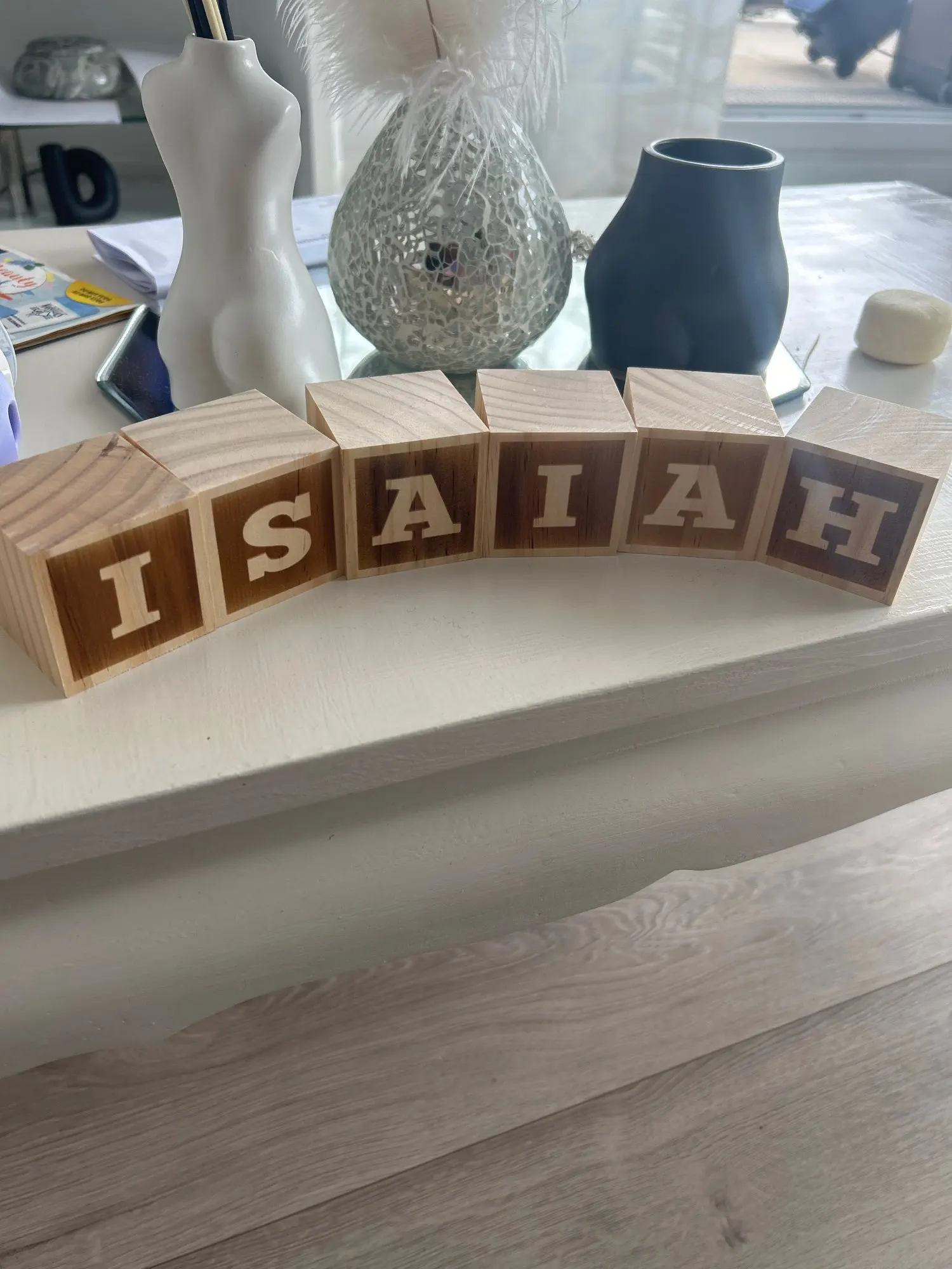 Custom Wooden Name Blocks - Nursery and Baby Shower Party Gifts photo review