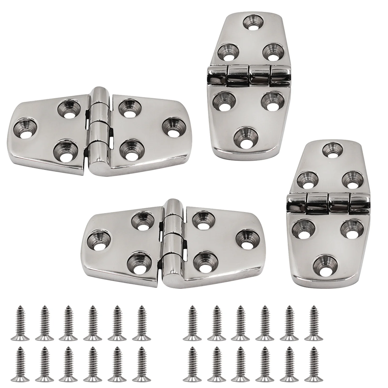 

4 PCS 76x38mm Stainless Steel 316 Boat Cast Door Strap Hinge Marine Hardware Heavy Duty Cabinet Hatch Hinge Boat Accessories