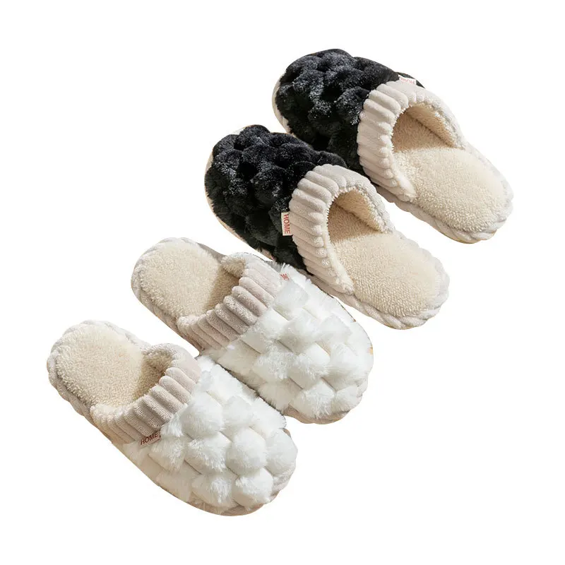 Winter Footwear Flat New Autumn Women Indoor Home Non Slip Versatile House Shoes Warm Plush Cotton Slippers TG06 5
