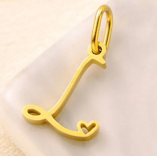 Personalized Initial Heart Necklace - Stainless Steel Jewelry Charm