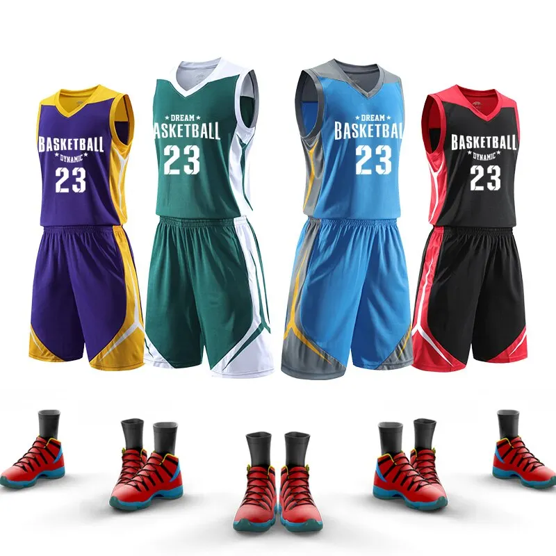 MenBasketballJerseySetsBlankUniformsTeamBreathableTracksuits