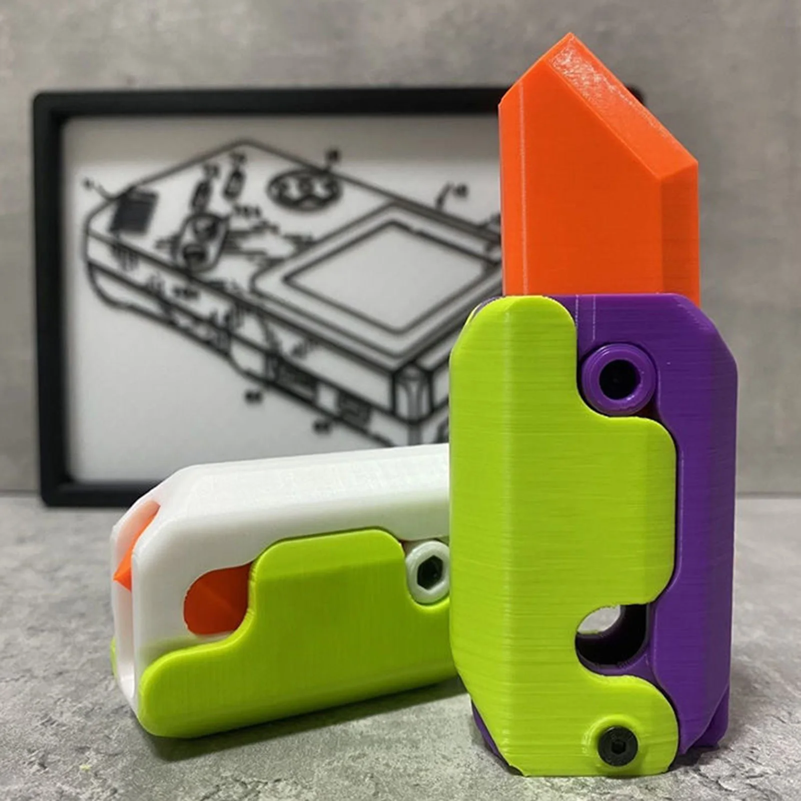 3D Carrot Gravity Knife Fidget Anti-stress Toy for Children