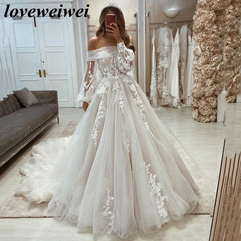 Detachable Off The Shoulder Ball Gown Wedding Dress With Corset