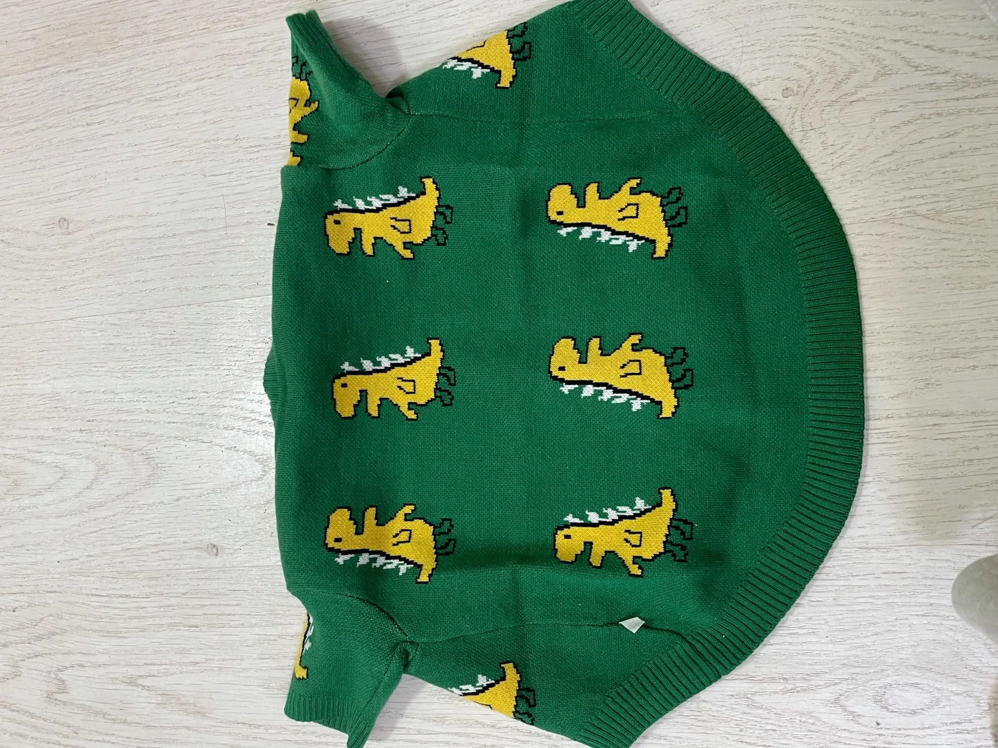 Green Cardigan With Dinosaur Pattern - Fashion Trends For Dogs photo review