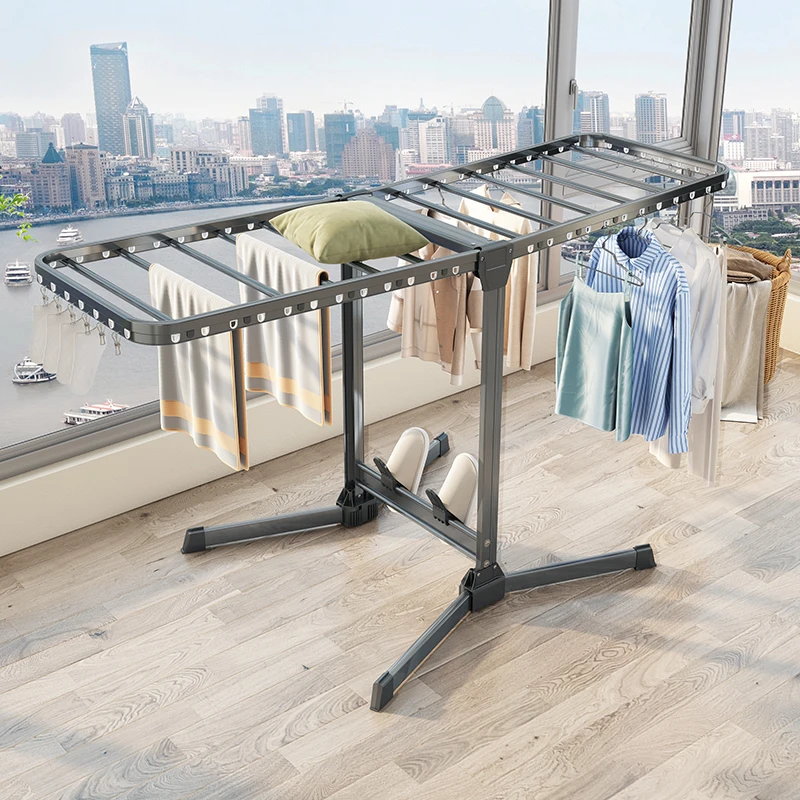 

Ultra Size Floor Standing Foldable High Level Quality Aluminum Alloy Clothes Drying Racks