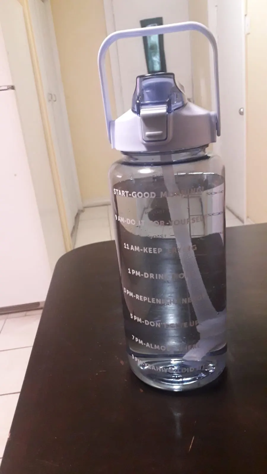 1pc Large Capacity Portable Water Bottle with Time Marker photo review
