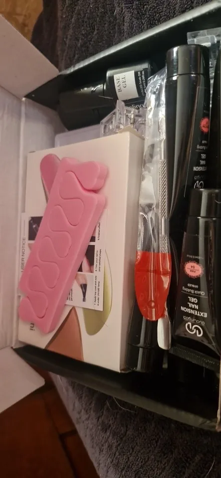 Poly Gel Extension Tool Set, Including 30ml of Cleaner fluid, 7.5ml Base Coat and Top Coat， Nail Mold, Nail Clip And Nail Brush photo review