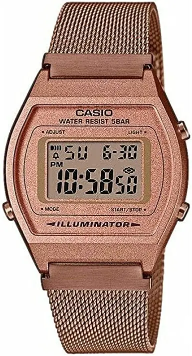 reloj mujer Casio B640WMR-5A Oro RosaRetro Vintage alarma Luz de fondo LED  correa de acero milanesa Casio B640WMR-5A Rose Gold Women's Watch Retro  Vintage Alarm LED Backlight Milanese Steel Strap