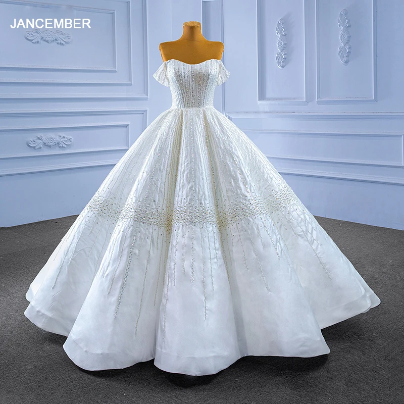 RSM67478 Beading Wedding Dress For A Guest Strapless Lace Up Off Shoulder Very Sequined Luxurious Evening Dresses avondjurken 1
