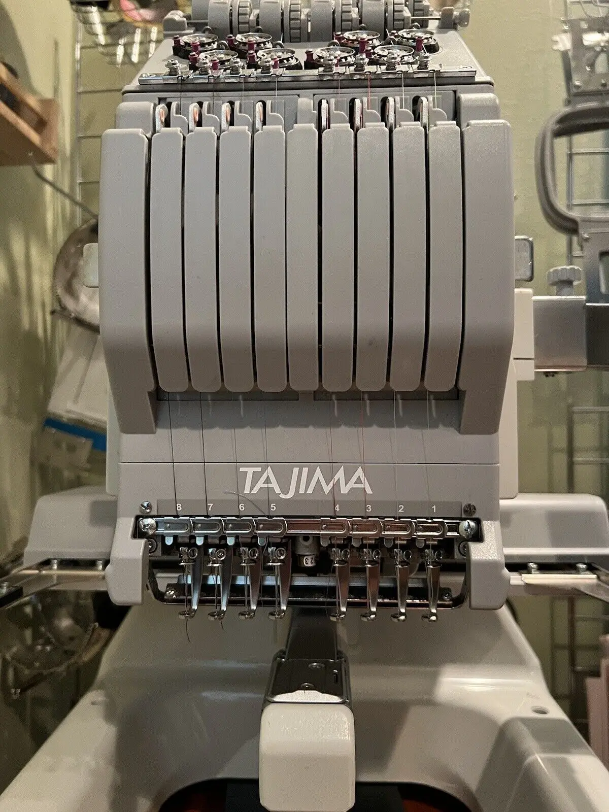 for Ta-jima Sai 8 Needle 1 Head Embroidery Machine With Embroidery Stand