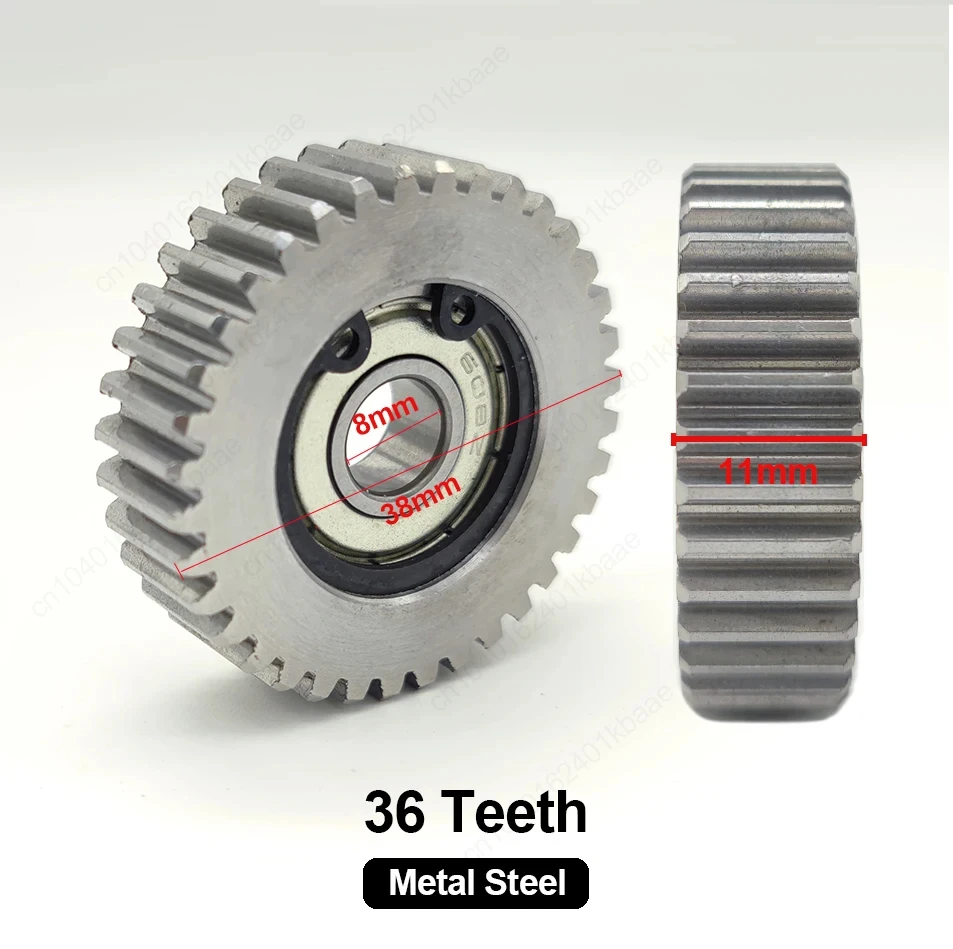36T 38x11mm Electric Bike Vehicle Hubs Steel Gear with 8mm Bearing for E-bike 36 Teeth Electric Scooter Metal Planetary Gears