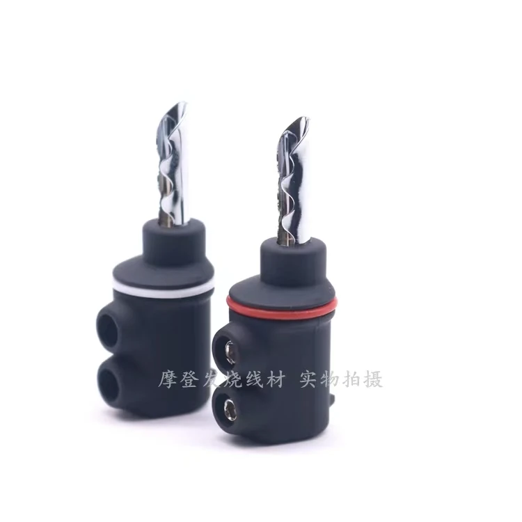 Puresonic 6202 RO-BLK Swiss high elasticity low resistance beryllium copper alloy speaker wire rhodium plated banana plug