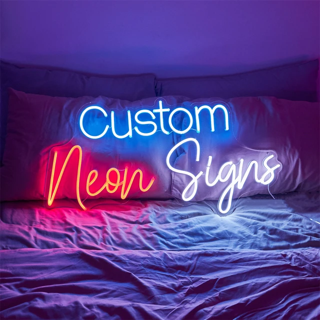 Insegna al Neon personalizzata con testo a LED insegne al Neon a Led  personalizzate progetta le tue luci al Neon insegne al Neon personalizzate  per la decorazione della parete - AliExpress