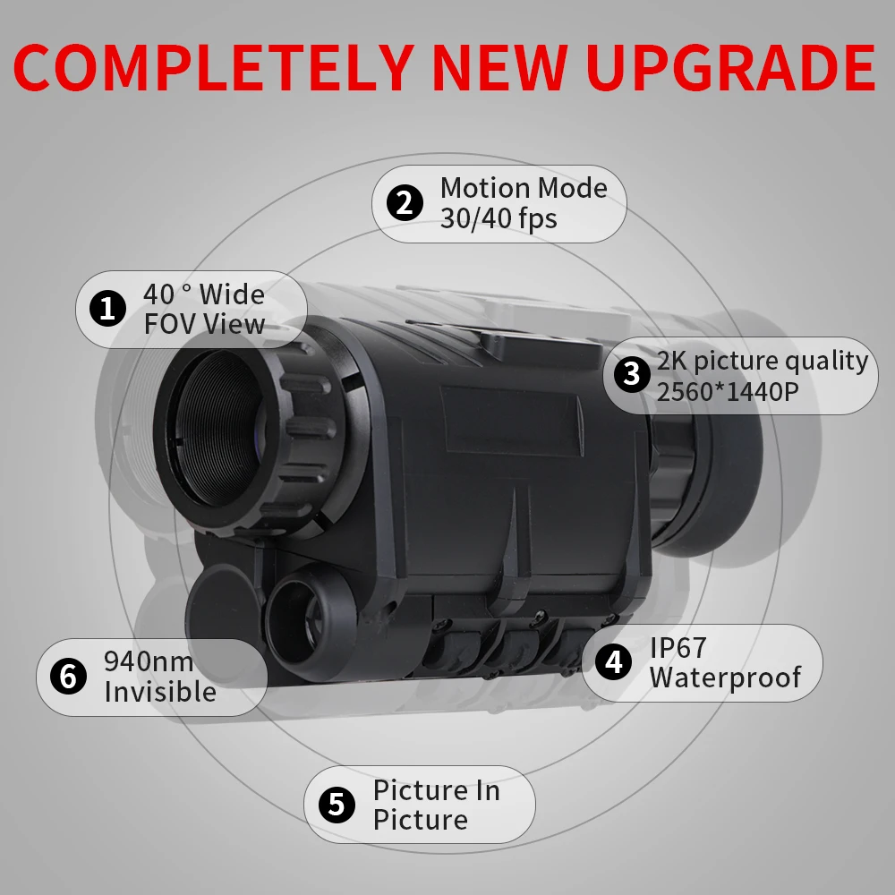 NVG50 NVG30 gen2 helmet night vision goggles wide view 50&deg; long range 940nm infrared digital night vision monocular telescope waterproof binoculars