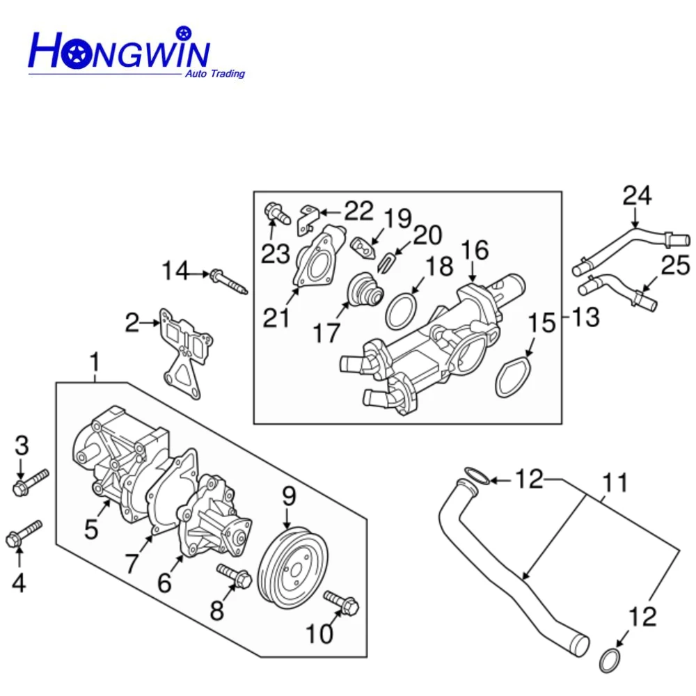25500-25001 Engine Coolant Thermostat Assembly 82C For Hyunda Grandeur TG Azera Sonata NF YF Gneesis Coupe KIA Optima Rondo