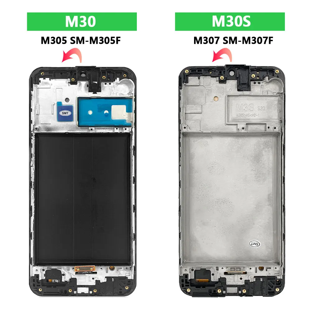 AMOLED LCD ÷ ü, Ｚ M30 M305F / M30S M307 SM-M307F Ÿ ġ ũ 