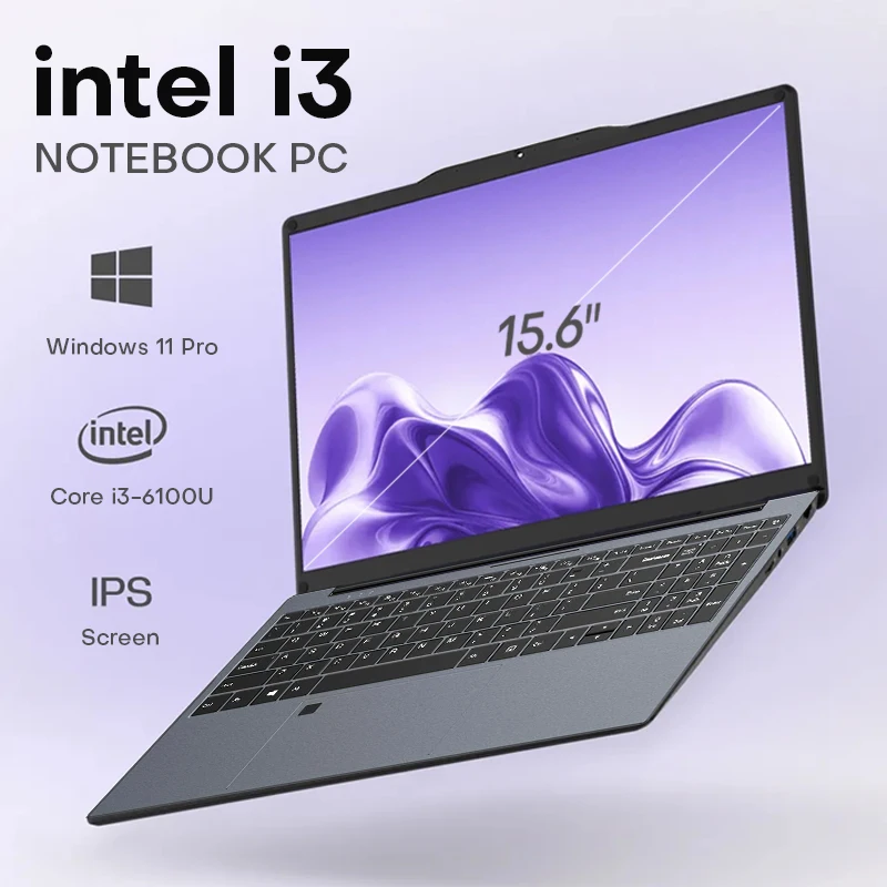 15.6 inch Windows 11 Pro Laptop Computer Intel Core i3 6100U IPS