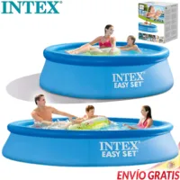 Piscine gonflable amovible Easy Set 3,66 m X 76 cm O 2,44 m X 61 cm ou 3,05 m X 61 cm 10"" X 24" pouces et couverture en option - Assemblage instantané 1942 ou 3077 litres Triple Capa 1