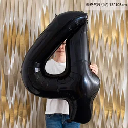 40 Black Number Foil Balloon for Celebrations & Events (4)