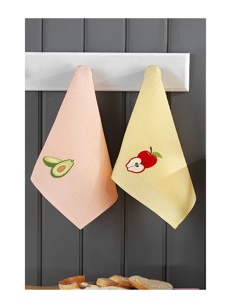 Kitchen Towels 2 Pack Fruits 100% Cotton Dish Drying Hand Towel FREE  SHIPPING