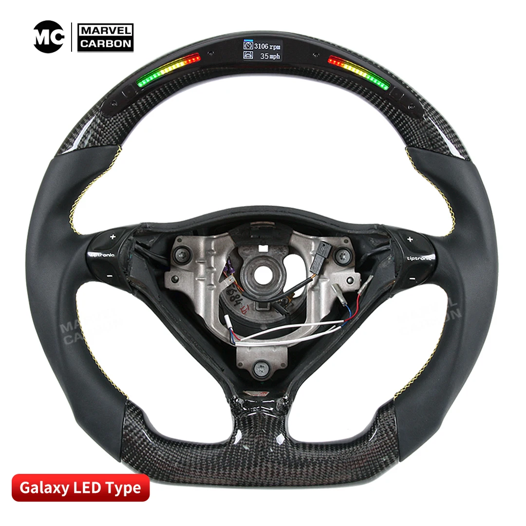 포르쉐 Boxster 986 996 993 100% 와 호환되는 LED 성능 스티어링 휠 디스플레이, 실제 탄소 섬유