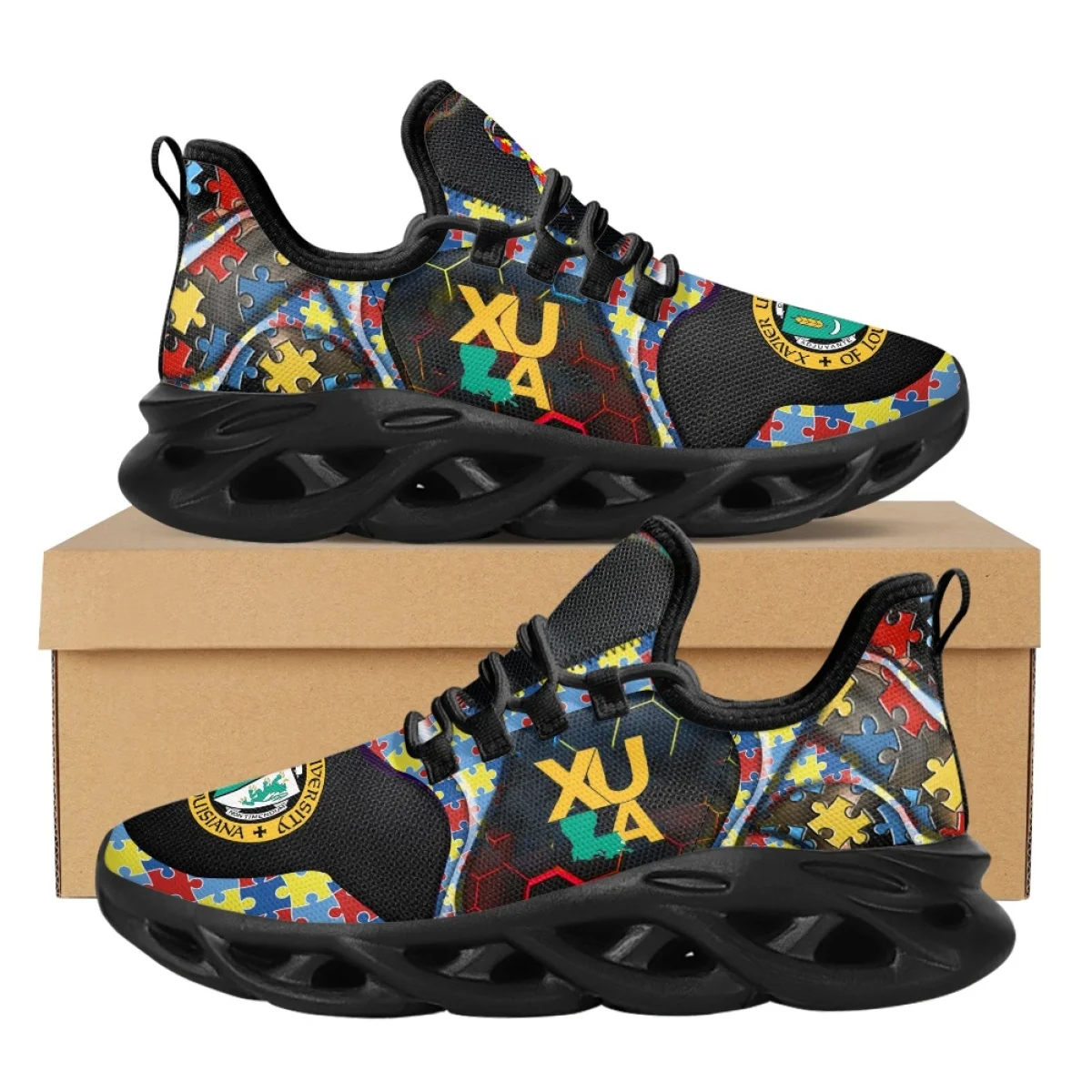 Autism Awareness Puzzle Pattern Four Seasons Leisure Shoes for Woman Men Outdoor Travel Breathable Sport Sneakers New Fashion