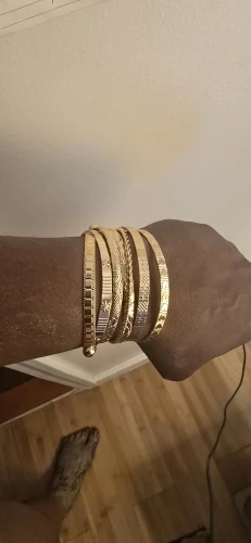 7 Pcs/Set Punk Gold Color Bracelets for Women Streetwear Goth Heart Prints Metal Design Open Bangle Fashion Jewelry Gifts 2024 photo review