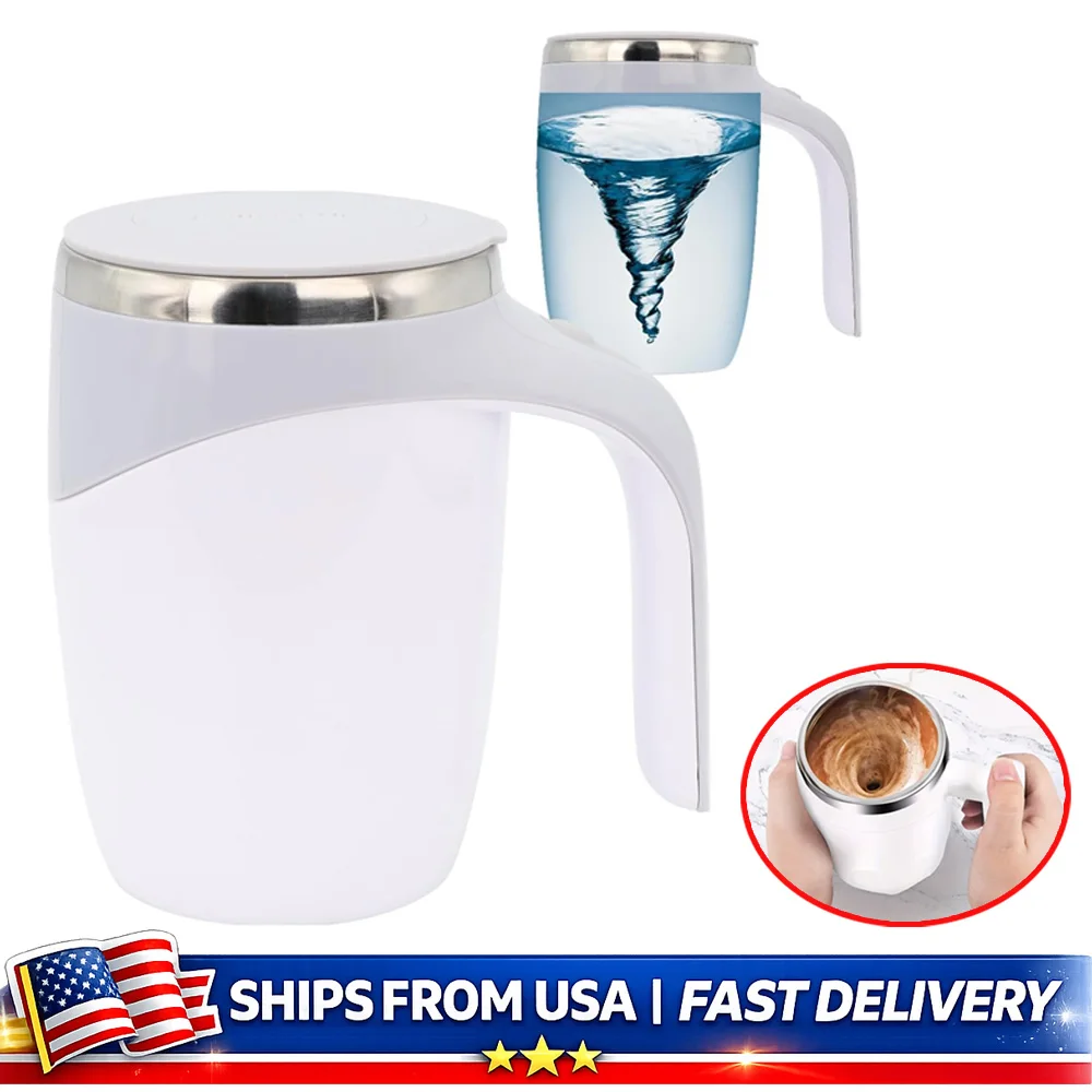 Self Stirring Mug Automatic Magnetic Stirring Coffee Cup Rechargeable Stainless Steel Mug for Office Home Kitchen Travel Use 1