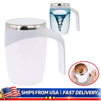 Self Stirring Mug Automatic Magnetic Stirring Coffee Cup Rechargeable Stainless Steel Mug for Office Home Kitchen Travel Use 1
